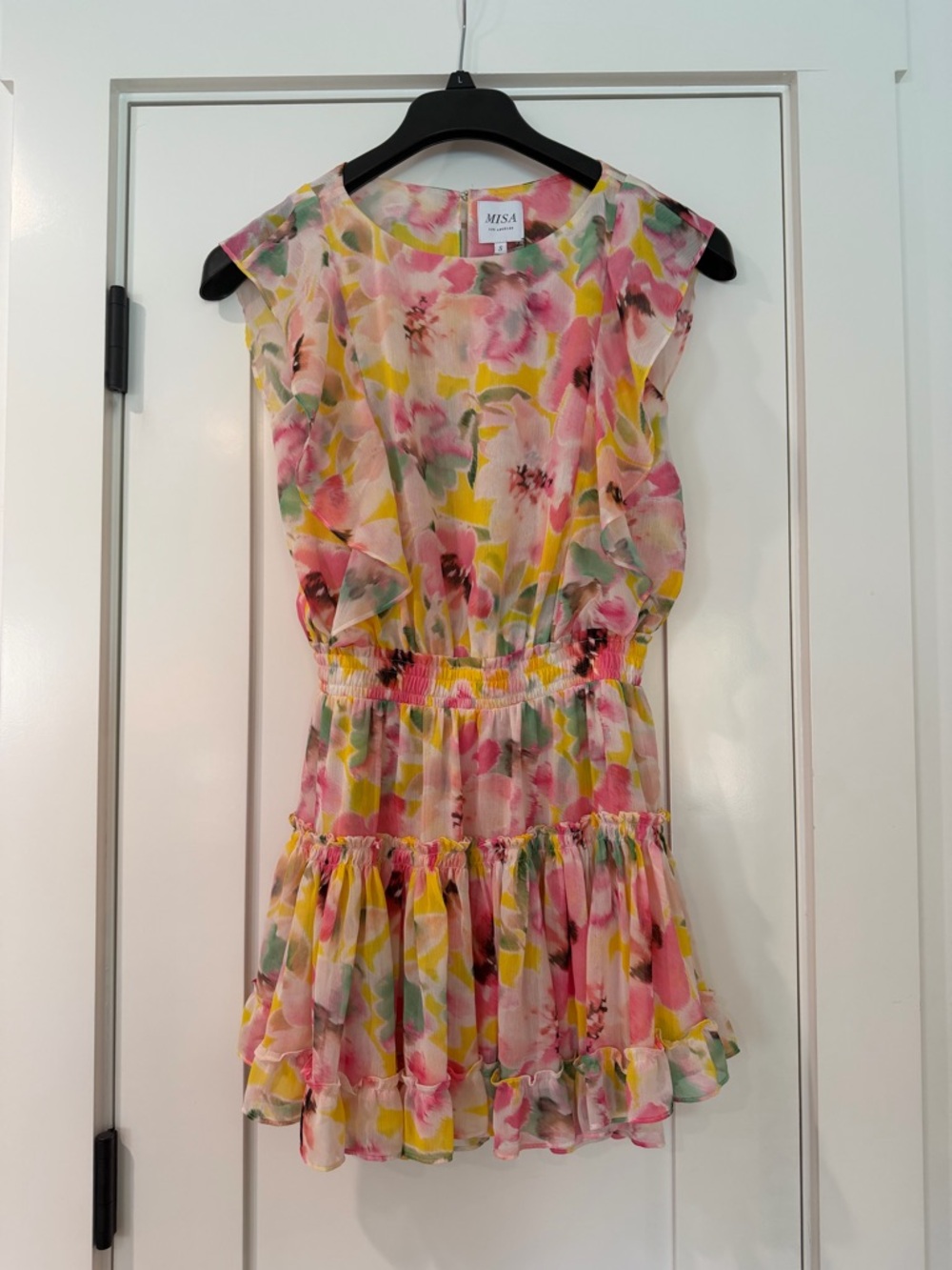 MISA Los Angeles Floral Ruffle Mini Dress – Size Small 🌸
